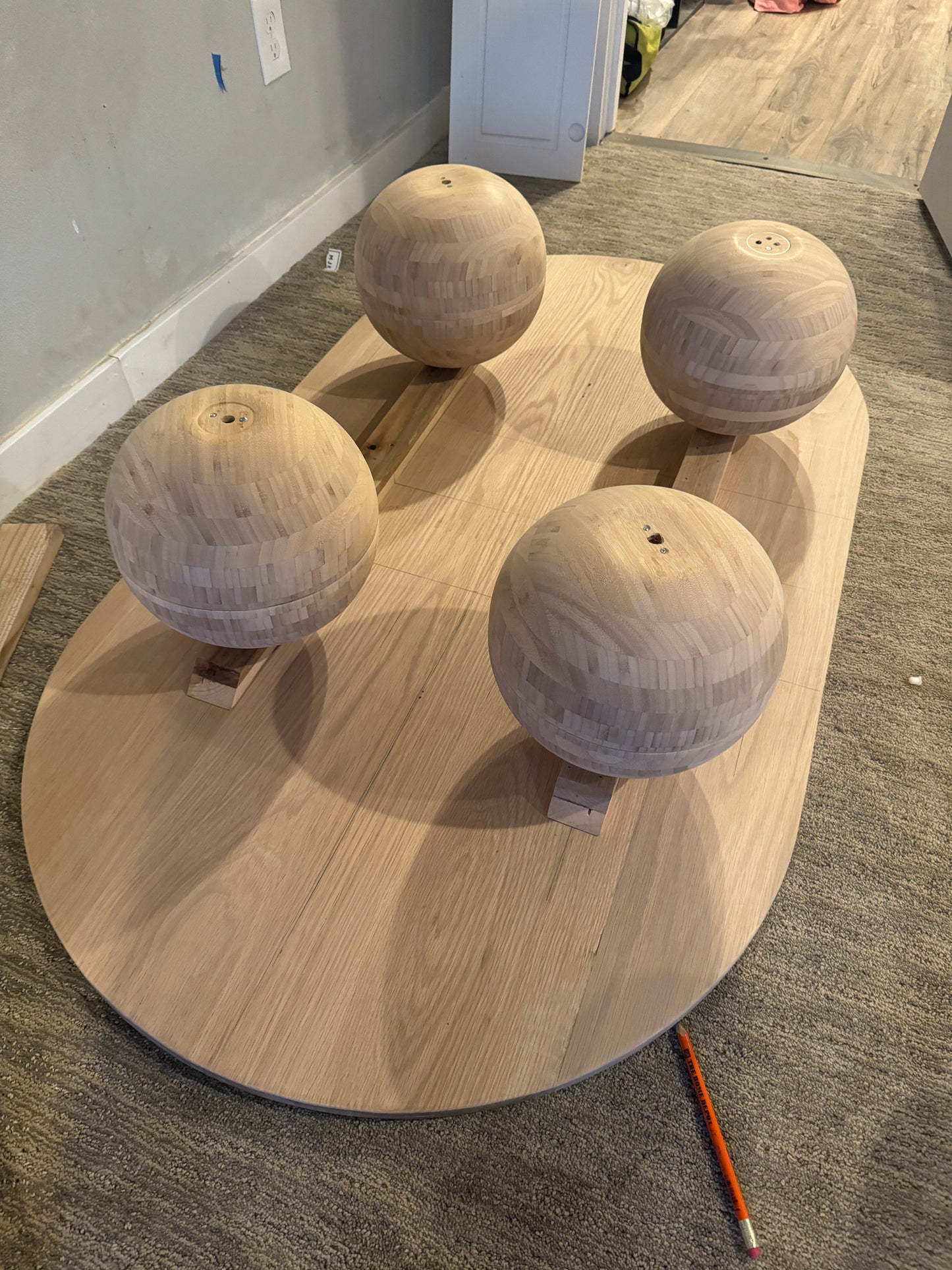 Oval Coffee Table w/ Sphere Legs