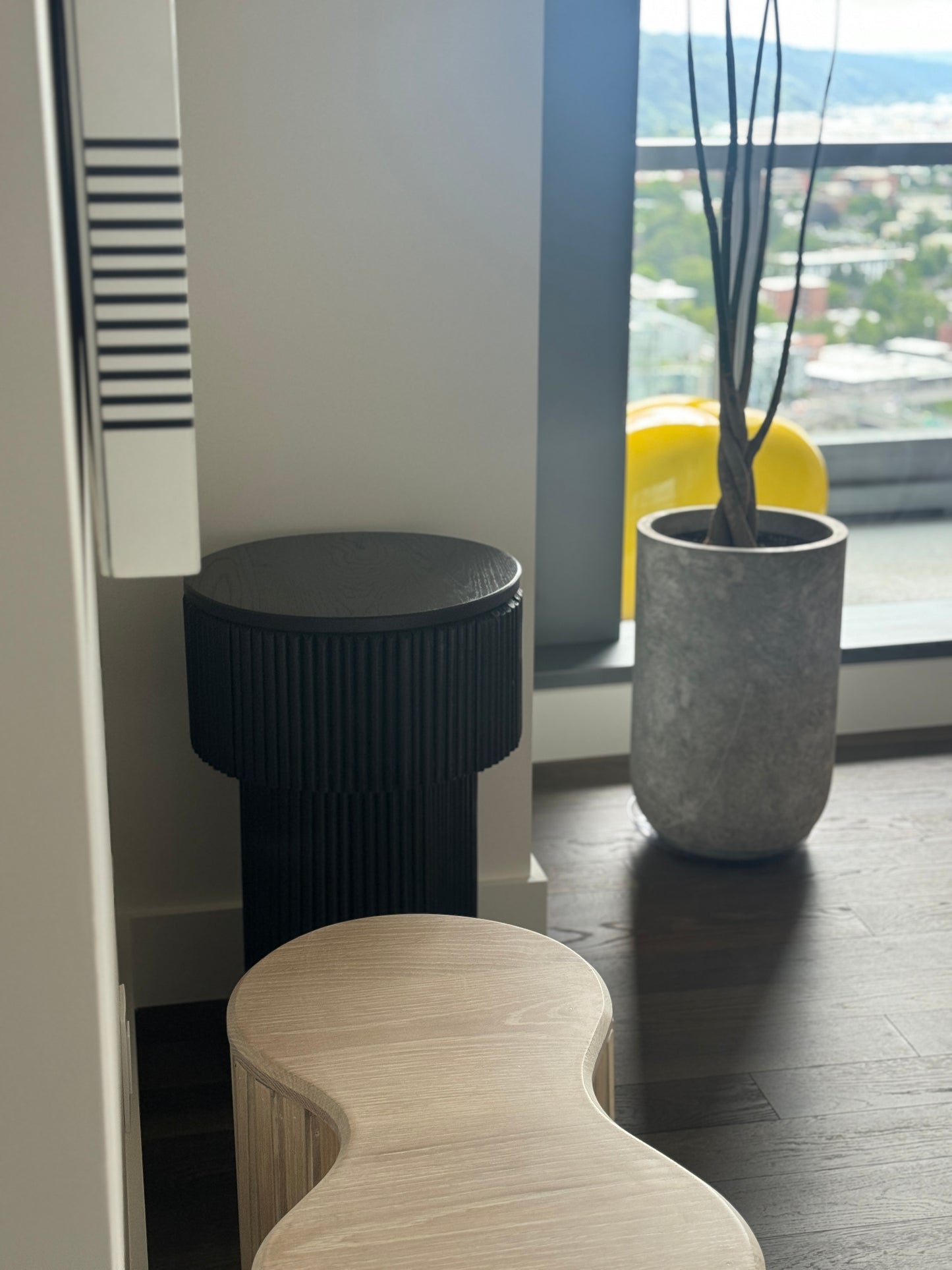 Custom Round Fluted End Table
