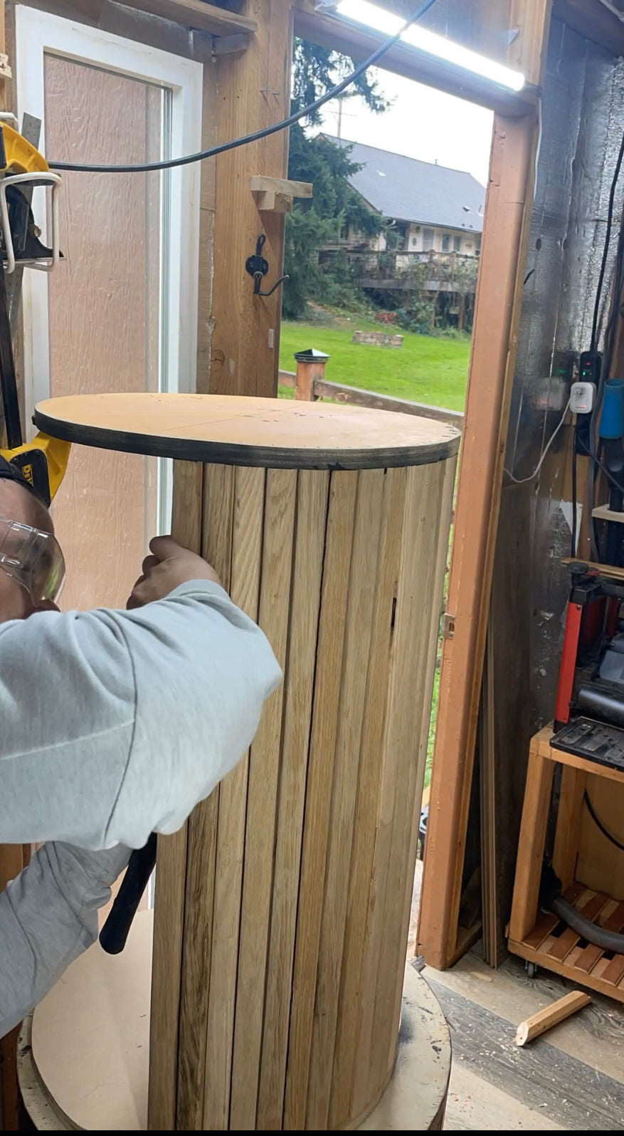 Custom Round Fluted End Table