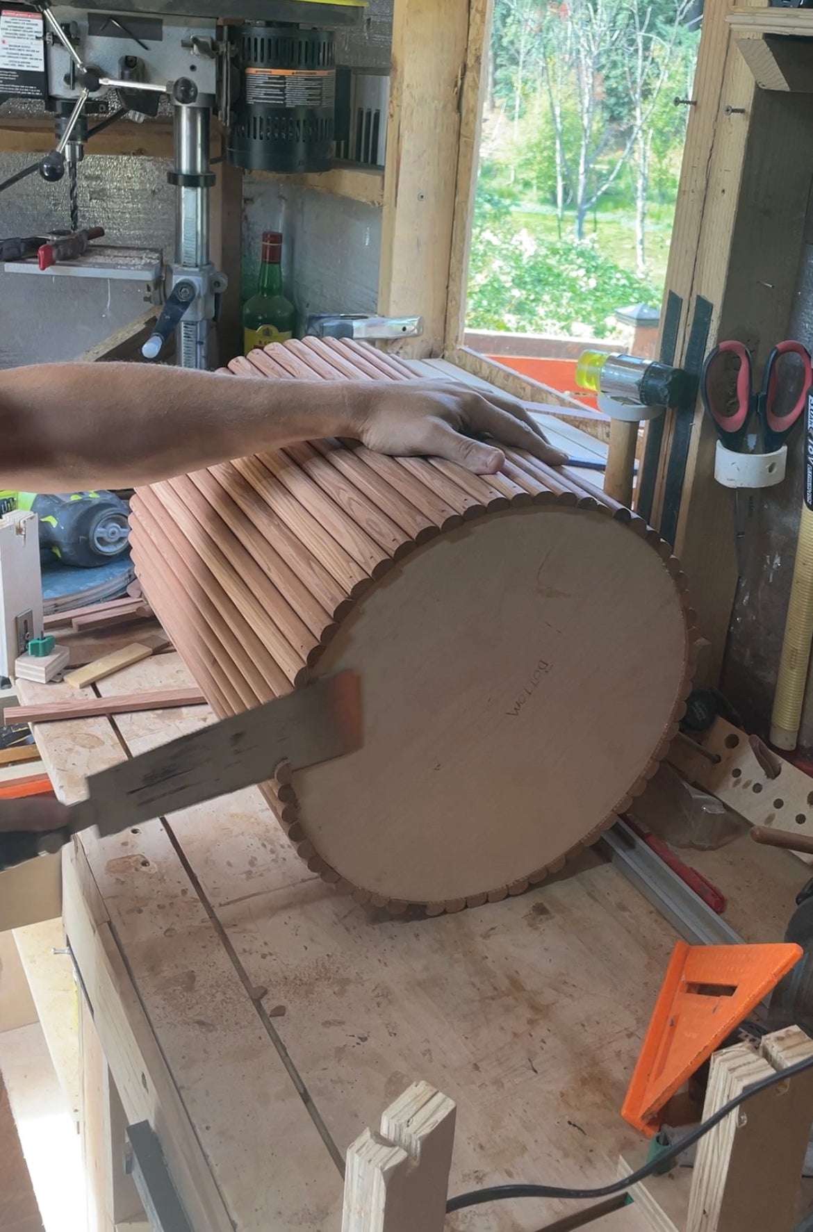 Custom Round Fluted End Table