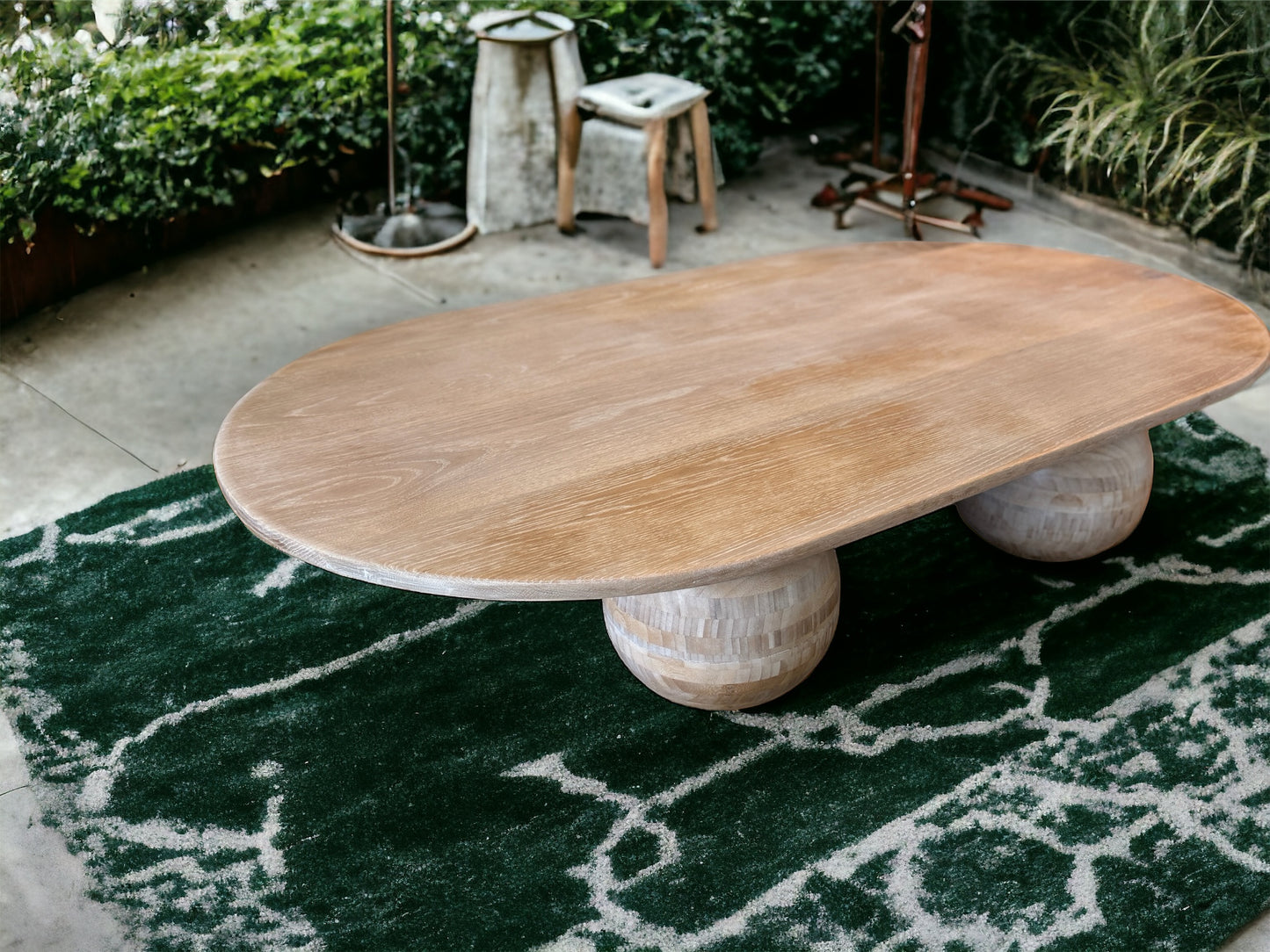 Oval Coffee Table w/ Sphere Legs