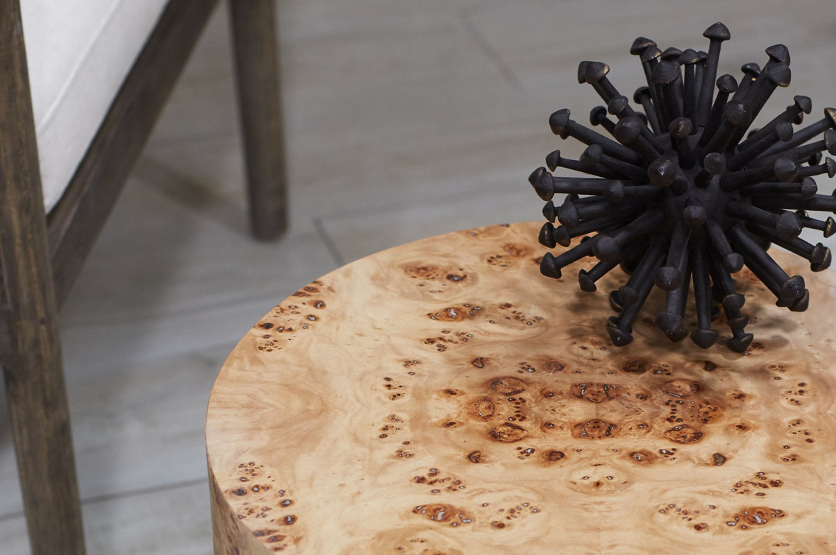 Custom Round Fluted End Table