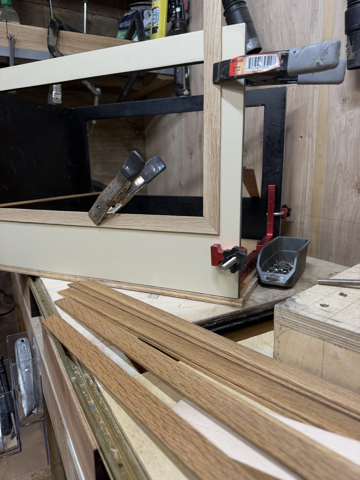 Frame in clamps during glue-up